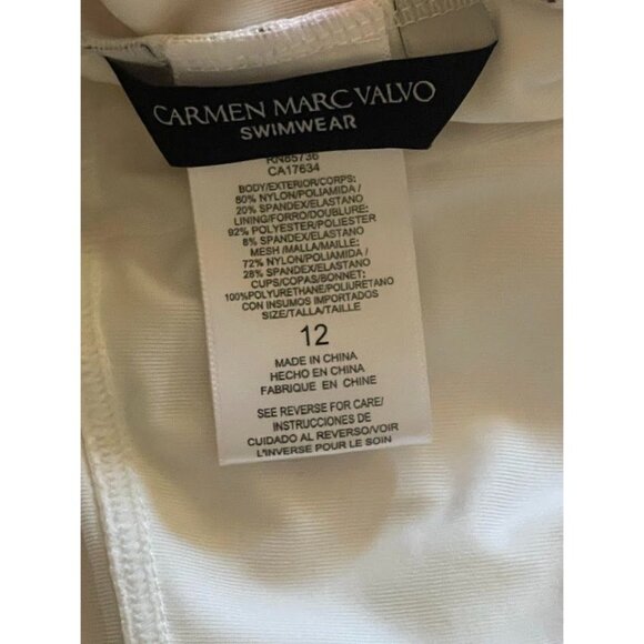 Carmen Marc Valvo Floral One-Piece Halter Swimsuit- Size 12 - Beach - Pool Party - Picture 5 of 7